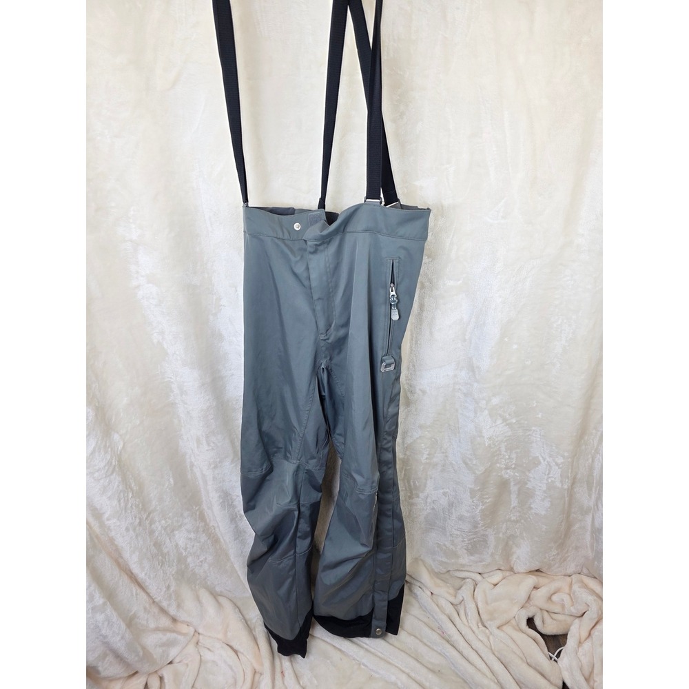 Serac Mens XL Ski Snowboard Pants Gray Suspenders Waterproof Winter Snow Bibs‎